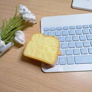 Cute Toast-Style Earbud Case Cover